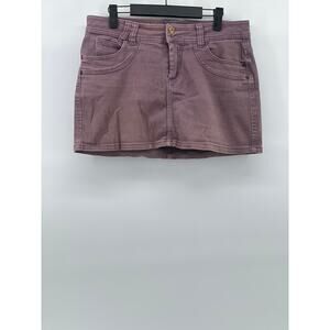 SUBLEVEL Women's Purple Denim Five-Pocket Extra Mini Skirt SZ L